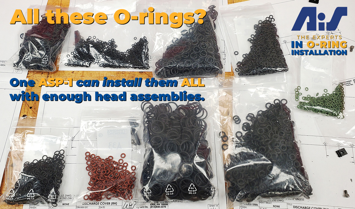 With extra head assemblies AIS o-ring installation machines can install a variety of seals!
