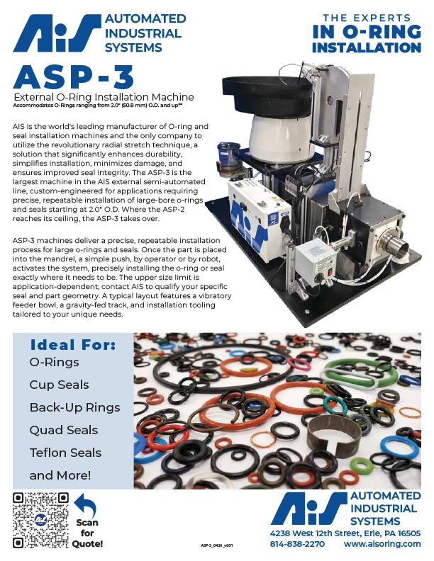 AIS | ASP-3 | External O-Ring and Seal Installation Machine | 2"+ | AIS - Detail Sheet - B